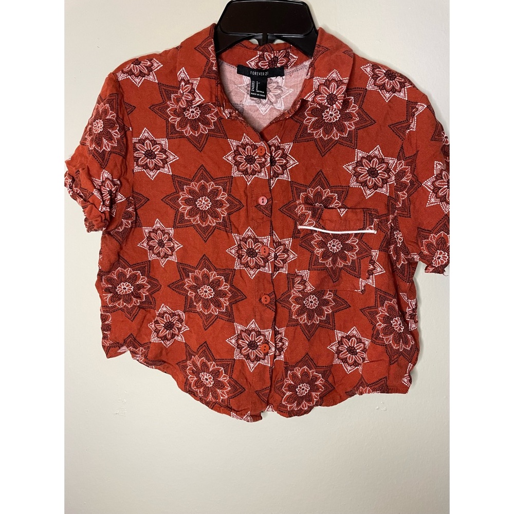 Forever 21 button up crop top